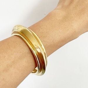Vintage MONET Signed Gold Plated Chunky Bangle